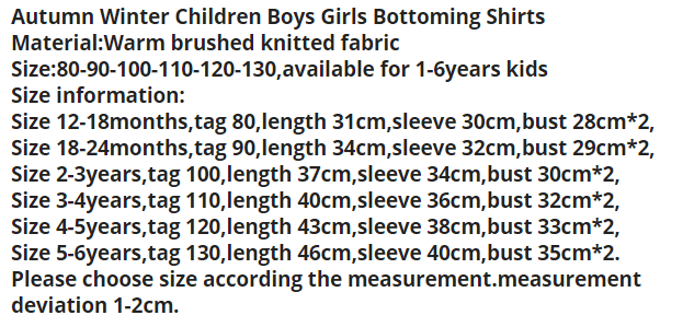 Boys Girls T - shirts Kids Tops Turtleneck - PepitoStore