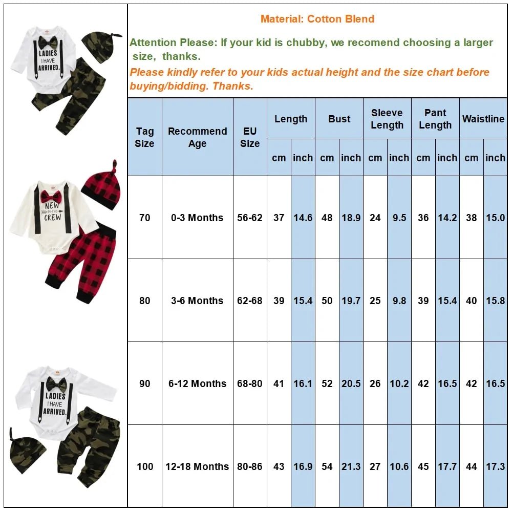 Cute 3PCS Set Newborn Baby Boy Clothes - PepitoStore