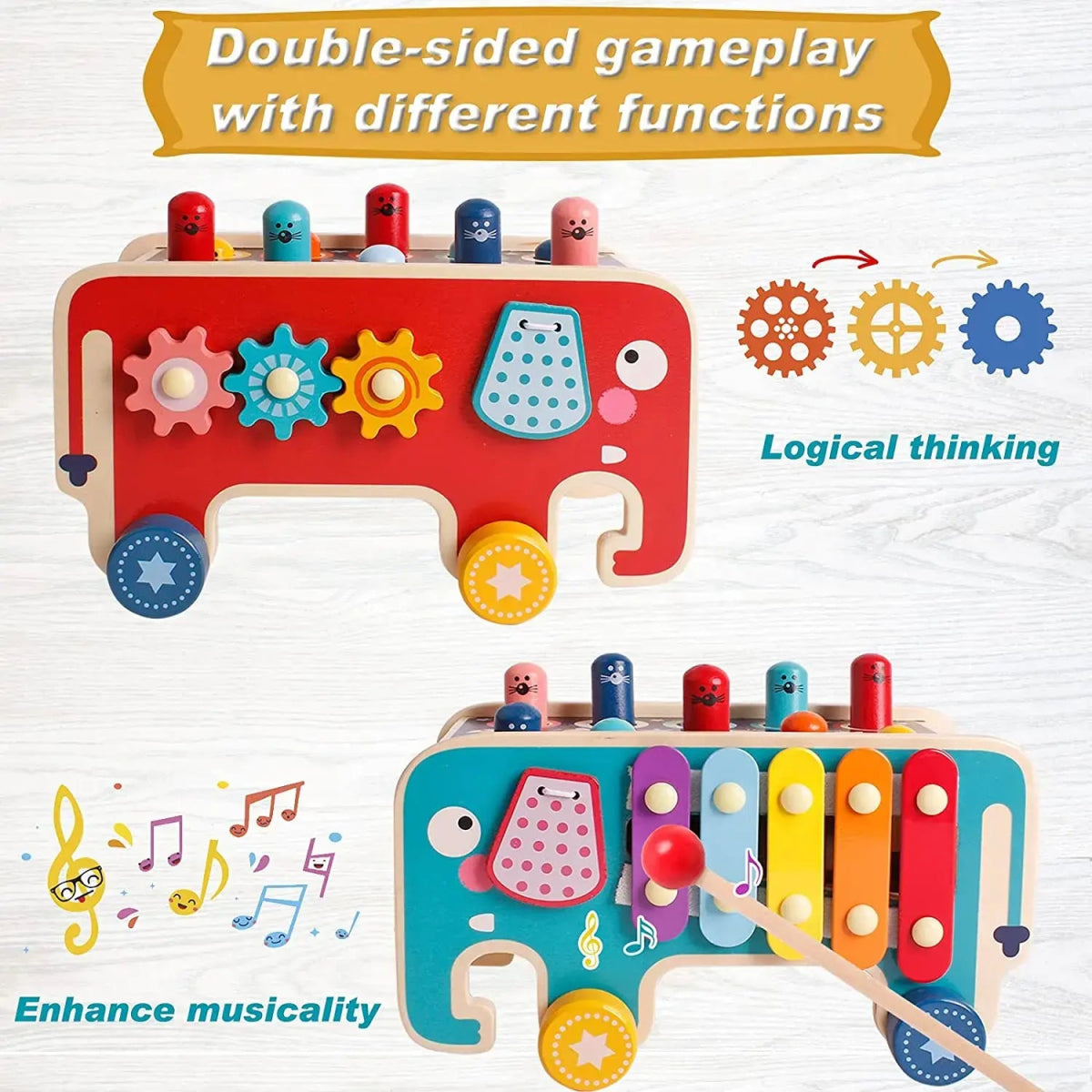 Wooden Hammer Toys For Kids - PepitoStore -