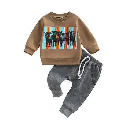Cow Head Print Baby Set - PepitoStore