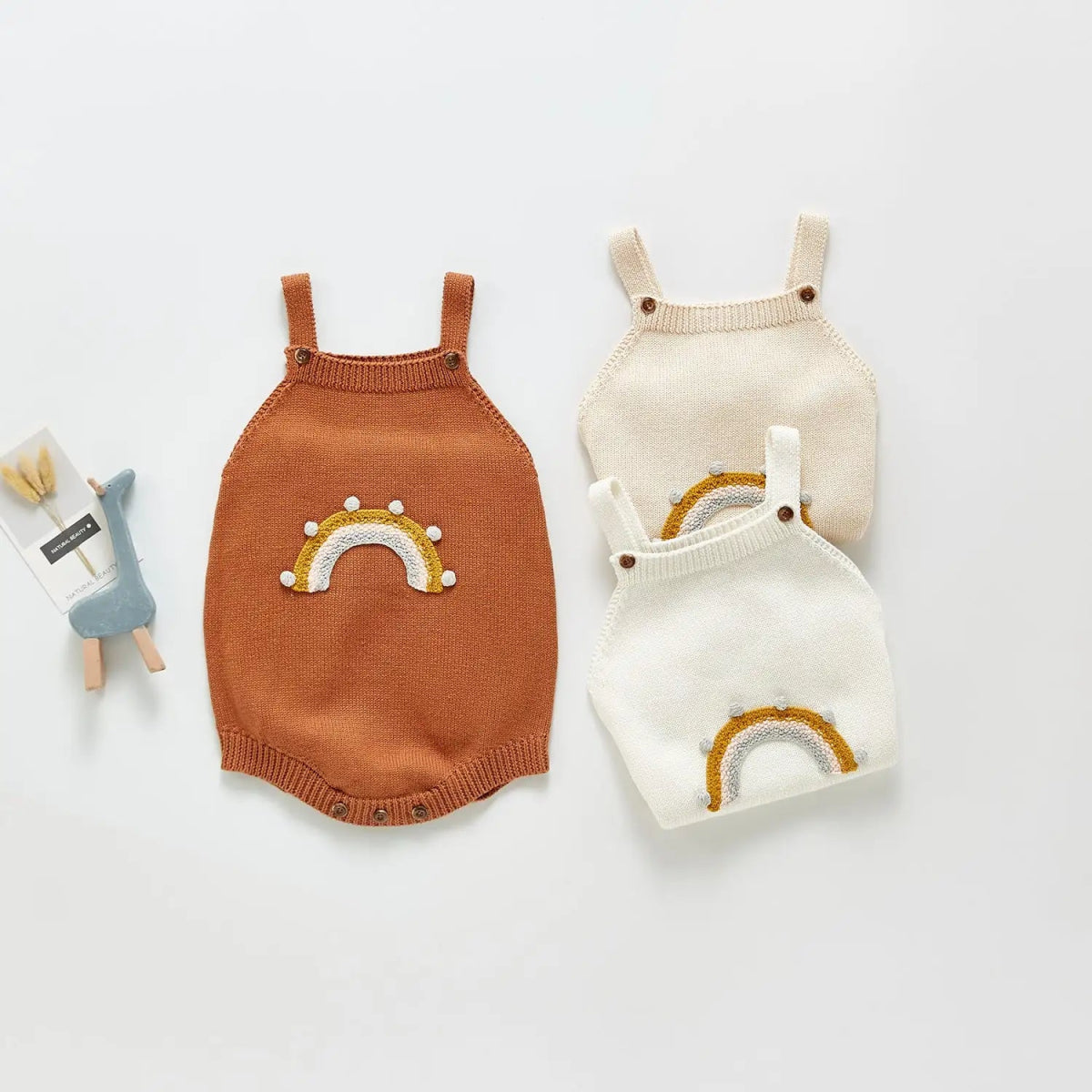 New Baby Girl Baby Knitted Strap Jumper - PepitoStore - 