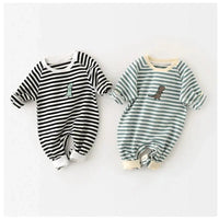 Thumbnail for Newborn Baby Striped Rompers - PepitoStore