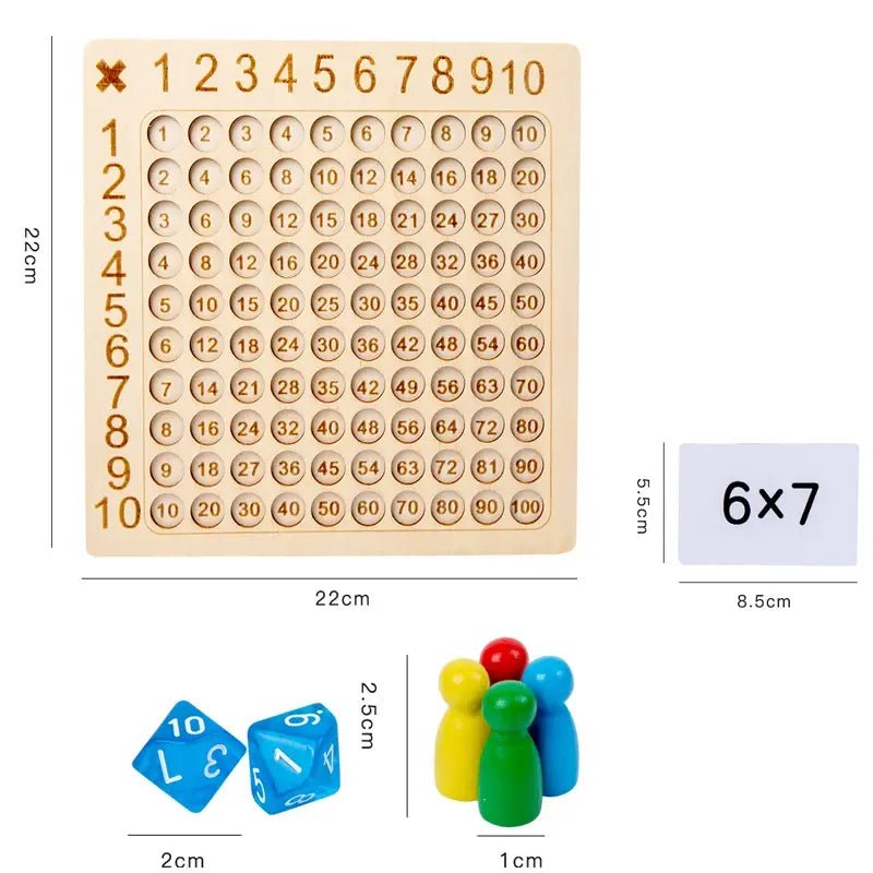 Wooden Montessori 99 Multiplication Board Educational Toy - PepitoStore - 