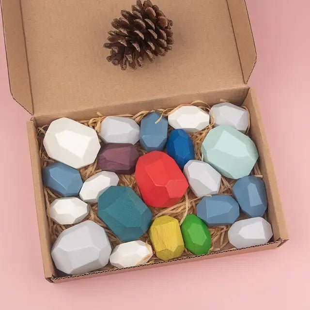 Wooden Stacking Stones Sensory Toy - PepitoStore - 