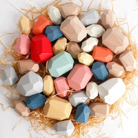 Thumbnail for Wooden Stacking Stones Sensory Toy - PepitoStore - 