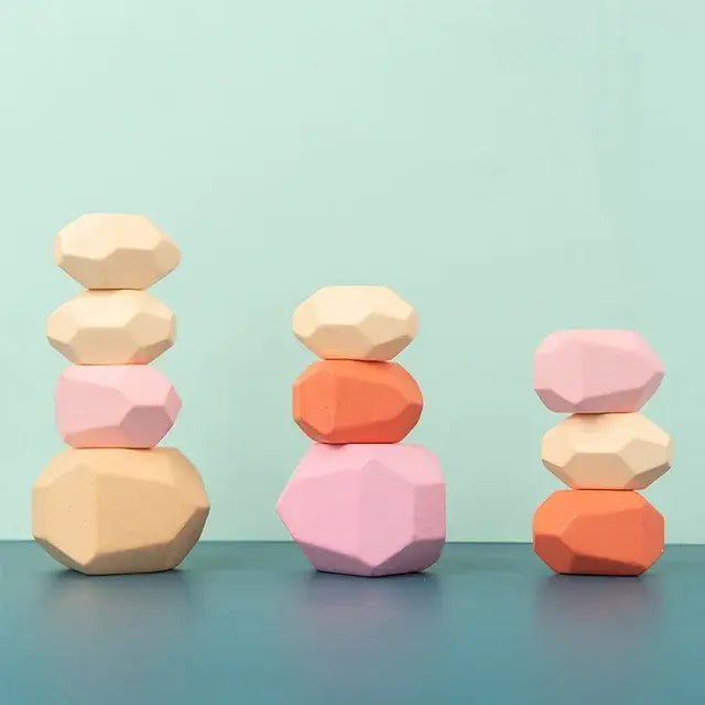 Wooden Stacking Stones Sensory Toy - PepitoStore - 