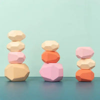Thumbnail for Wooden Stacking Stones Sensory Toy - PepitoStore - 