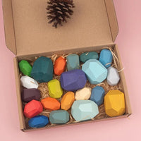 Thumbnail for Wooden Stacking Stones Sensory Toy - PepitoStore - 
