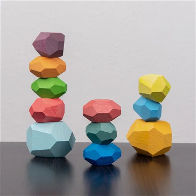 Wooden Stacking Stones Sensory Toy - PepitoStore - 