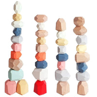 Thumbnail for Wooden Stacking Stones Sensory Toy - PepitoStore - 