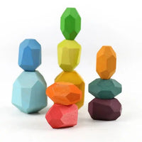 Thumbnail for Wooden Stacking Stones Sensory Toy - PepitoStore - 