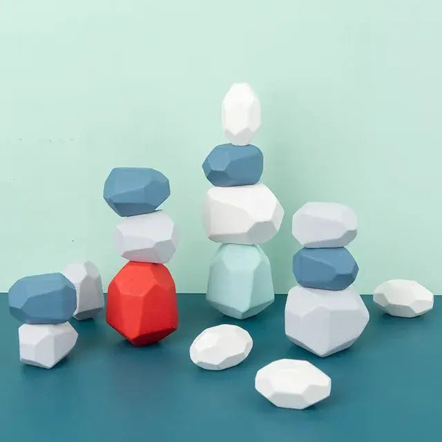 Wooden Stacking Stones Sensory Toy - PepitoStore - 