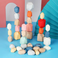 Thumbnail for Wooden Stacking Stones Sensory Toy - PepitoStore - 